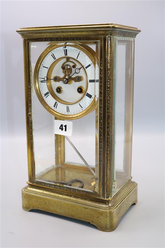 French four glass mantel clock